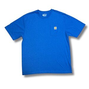 CARHARTT Men's Loose Fit Short Sleeve Crewneck Pocket T-shirt - Large, Blue